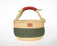 Ami Green Stripe Bolga Basket - Medium
