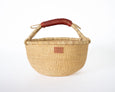 Kandiga Bolga Basket - Red Brown Handle - Medium
