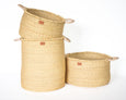 Kwasi Short Hamper Basket - Natural Handle