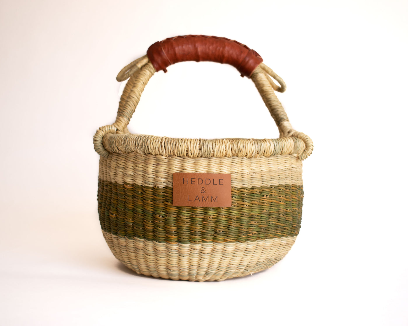 Ami Green Stripe Mini Bolga Basket