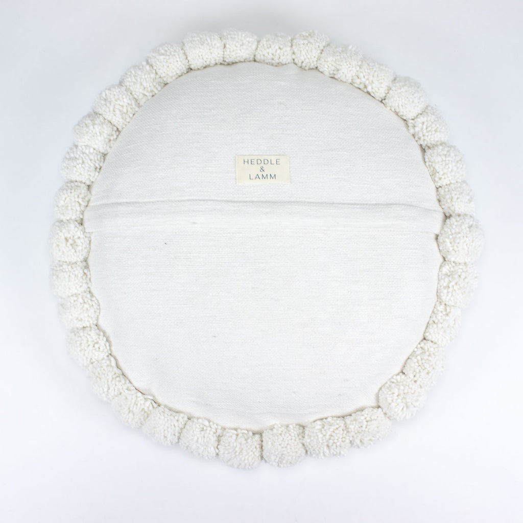 Lina Round Pom Cover - White - Heddle & Lamm