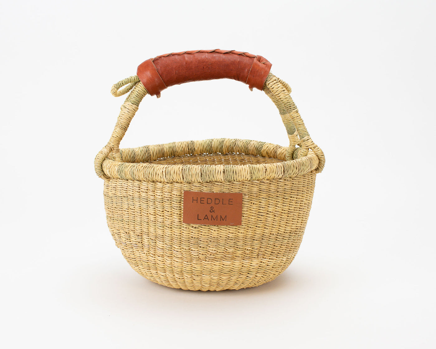 Kandiga Mini Bolga Basket - Brown Handle - Heddle & Lamm