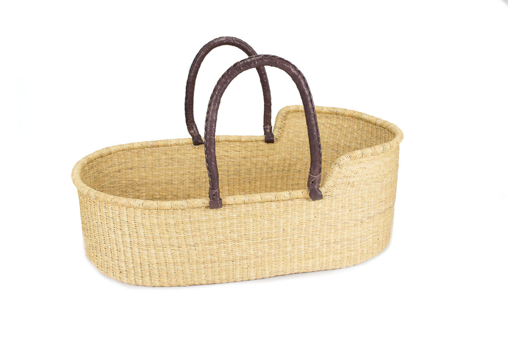 Pelu Moses Basket - Dark Brown Handle - Heddle & Lamm